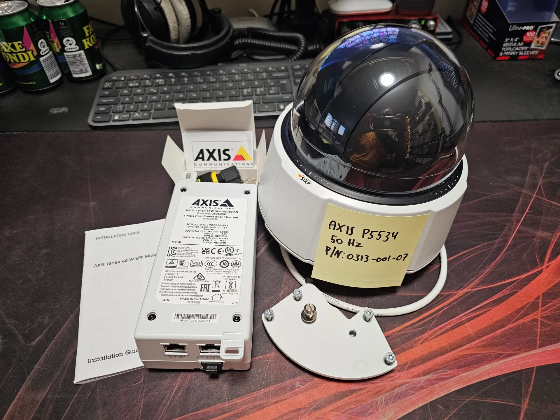 Axis PTZ Overvågningssæt: AXIS P5534 50Hz kamera + 60W SFP Midspan